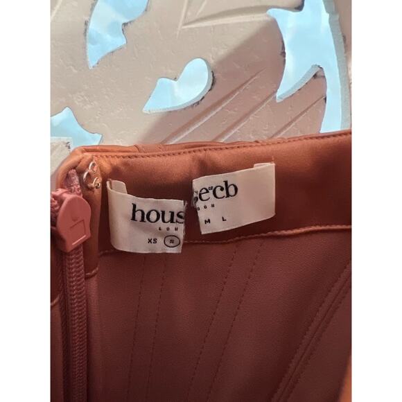 House of CB Faye Rose Satin Pleated Midi Dress Size S Small - Picture 5 of 8